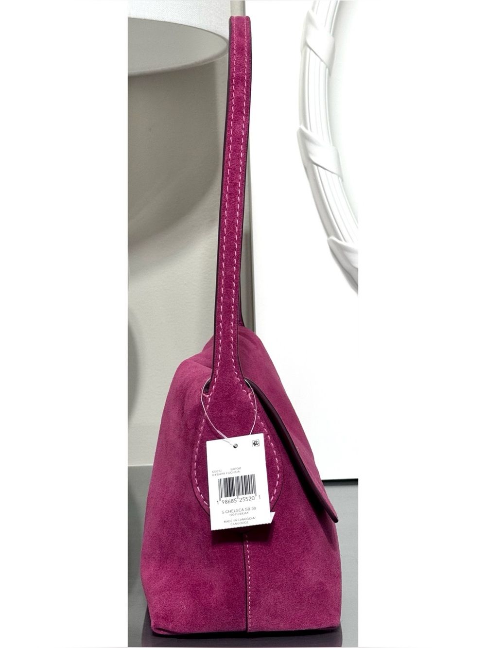 COACH Chelsea Shoulder Bag 30, DARK FUCHSIA SUEDE - Picture 5 of 10